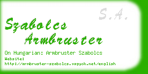 szabolcs armbruster business card